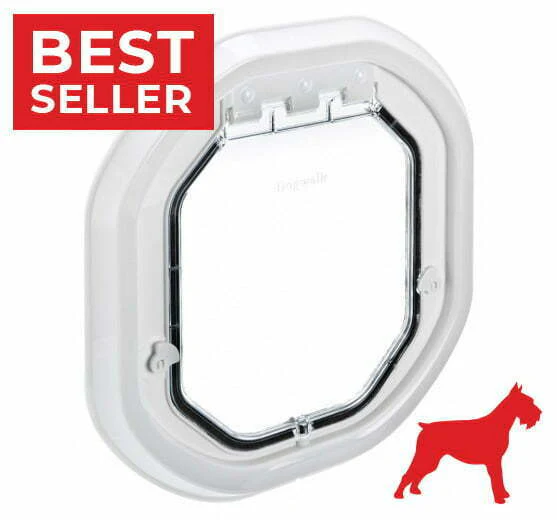 Pet-Tek White Glass Fitting Dog Door G-DDW