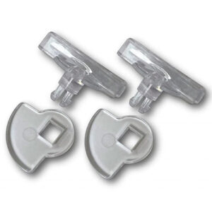 Pet-Tek Maxi Dual Glaze Glass fitting Locking Dial Set Clear G-LDSDDC