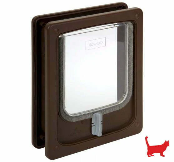 Pet-Tek Door fitting Cat Flap Brown W-CDTB