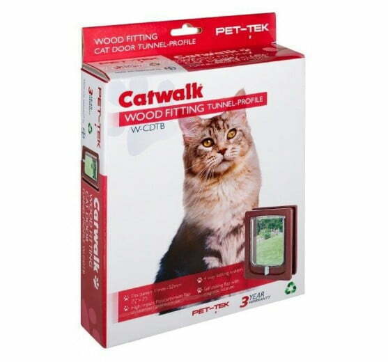 Pet-Tek Door fitting Cat Flap Brown W-CDTB