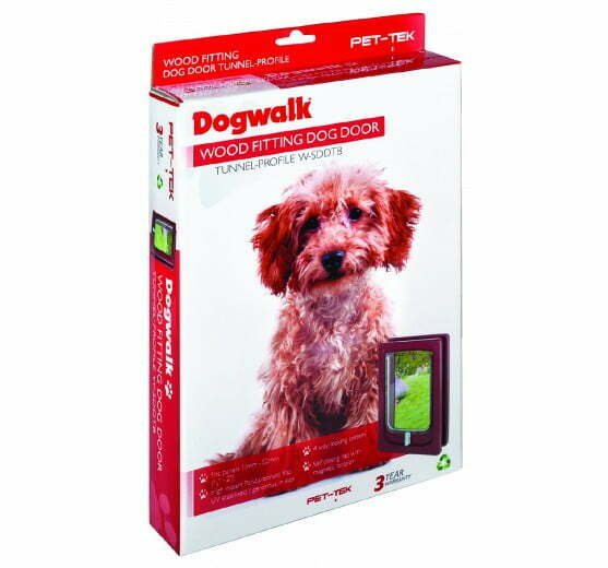 Pet-Tek Slimline Large Cat/ Small Dog Door Fitting Pet flap Brown W-SDDB