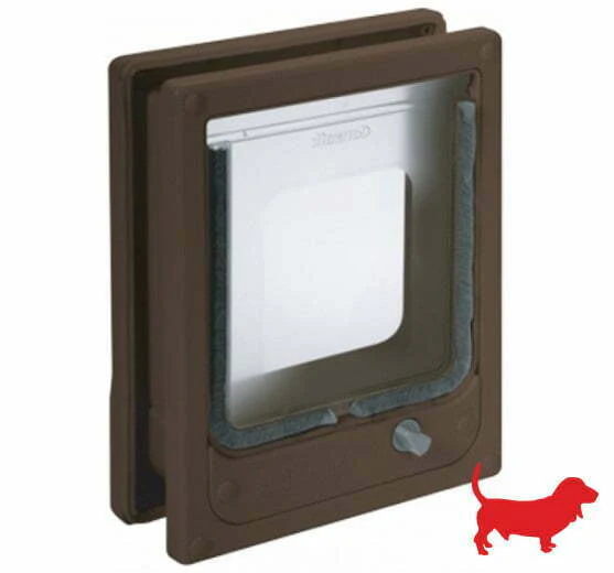 Pet-Tek Large Cat/ Small Dog Door Fitting Pet flap Brown W-SDDTB