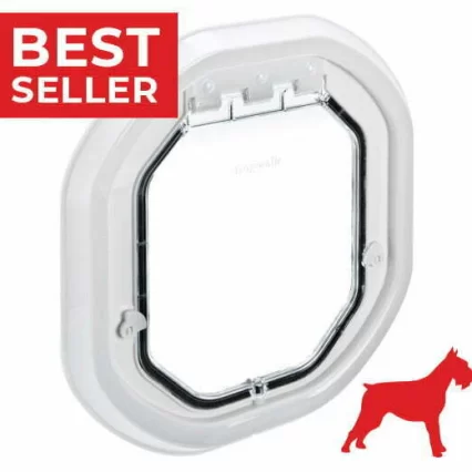 Pet-Tek White Glass Fitting Dog Door G-DDW