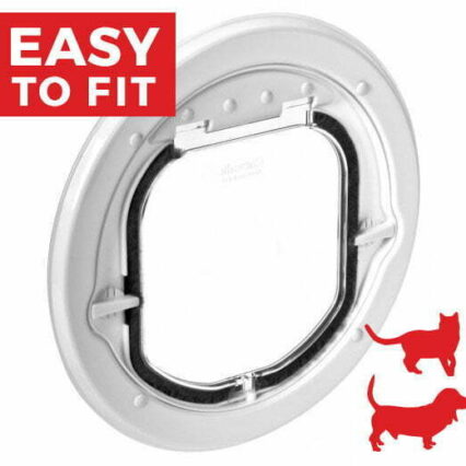 Pet-Tek Clear Maxi Dual Glaze Glass Fitting Cat Flap G-SDDC