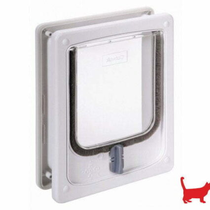 Pet-Tek Door Fitting Cat Flap White W-CDTW