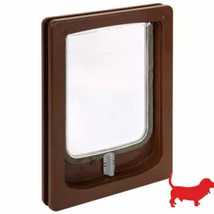 Pet-Tek Slimline Large Cat/ Small Dog Door Fitting Pet flap Brown W-SDDB